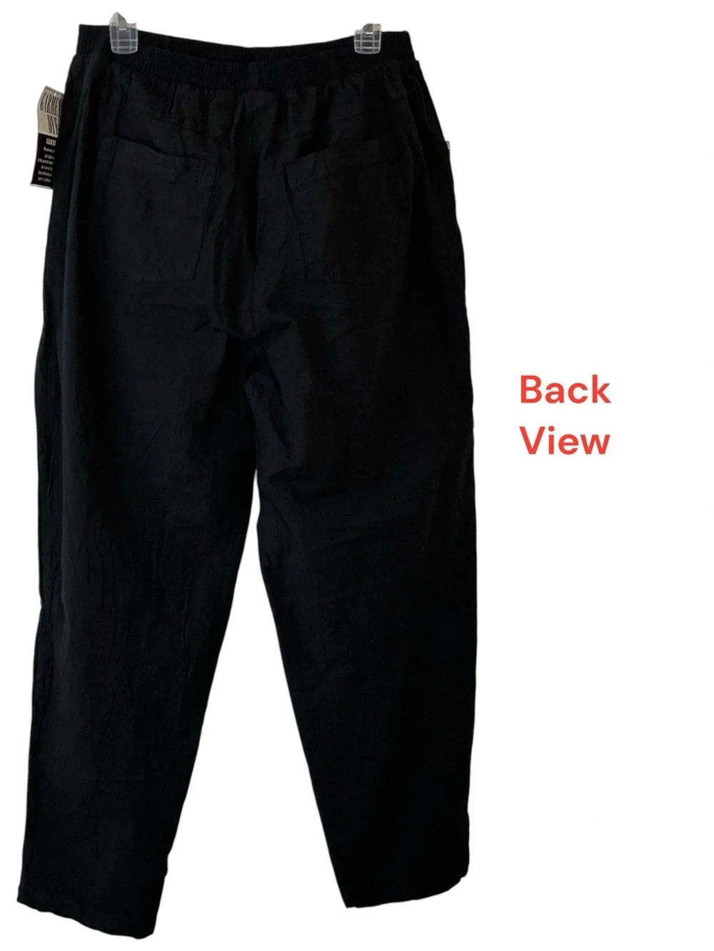 Fashion Bug Black Pants 100% Cotton Pocket Elastic Waist 29” Inseam Plus 14/16